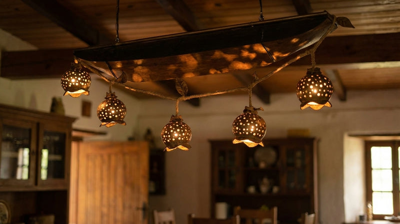 5-Globe Hanging Light Handcrafted