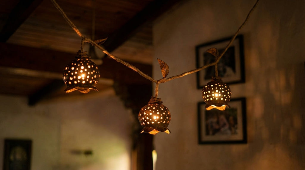 5-Globe Hanging Light Handcrafted
