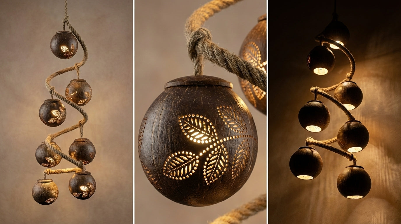 7-Globe Cascading Pendant Light Handcrafted