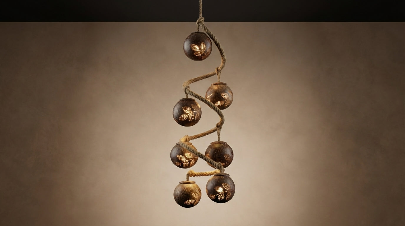 7-Globe Cascading Pendant Light Handcrafted