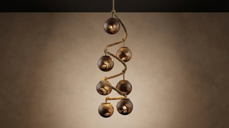 7-Globe Cascading Pendant Light Handcrafted