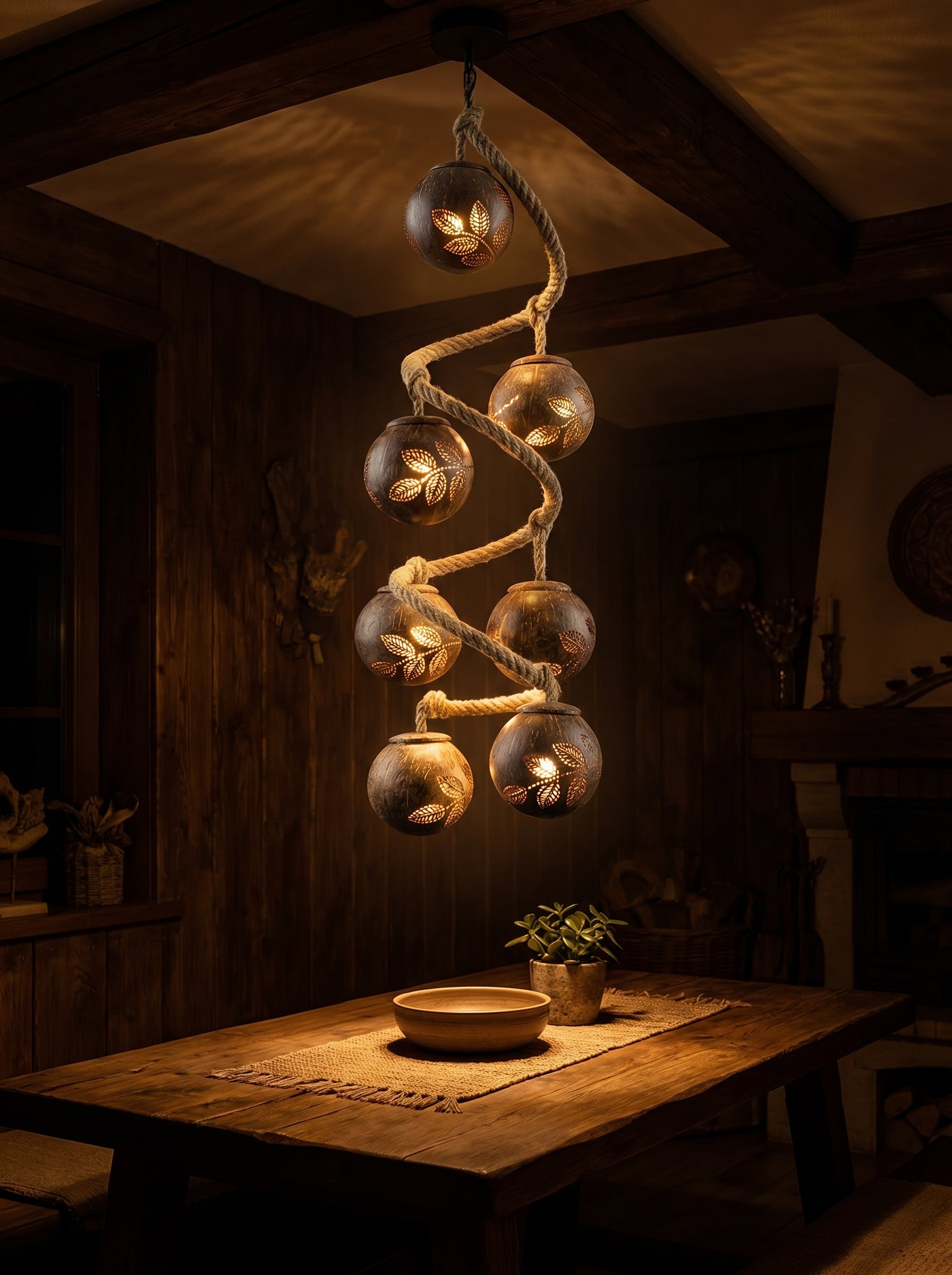 7-Globe Cascading Pendant Light Handcrafted