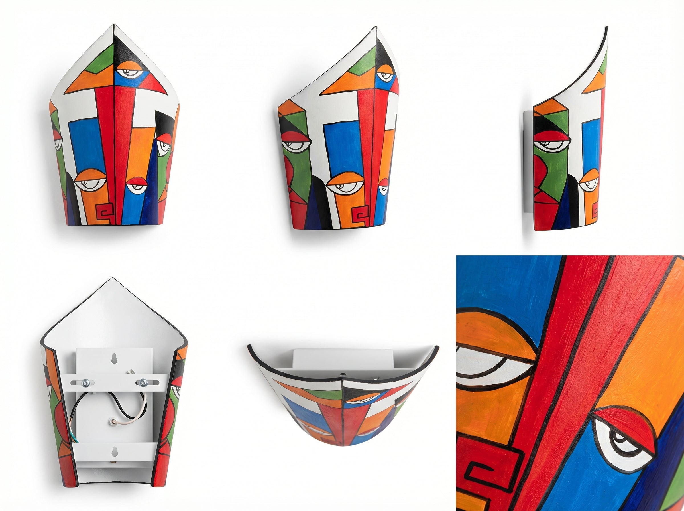 Abstract Art Wall Sconce Lamp Handcrafted