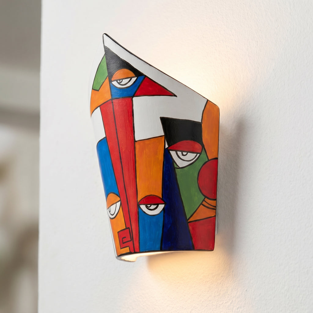 Abstract Art Wall Sconce Lamp Handcrafted