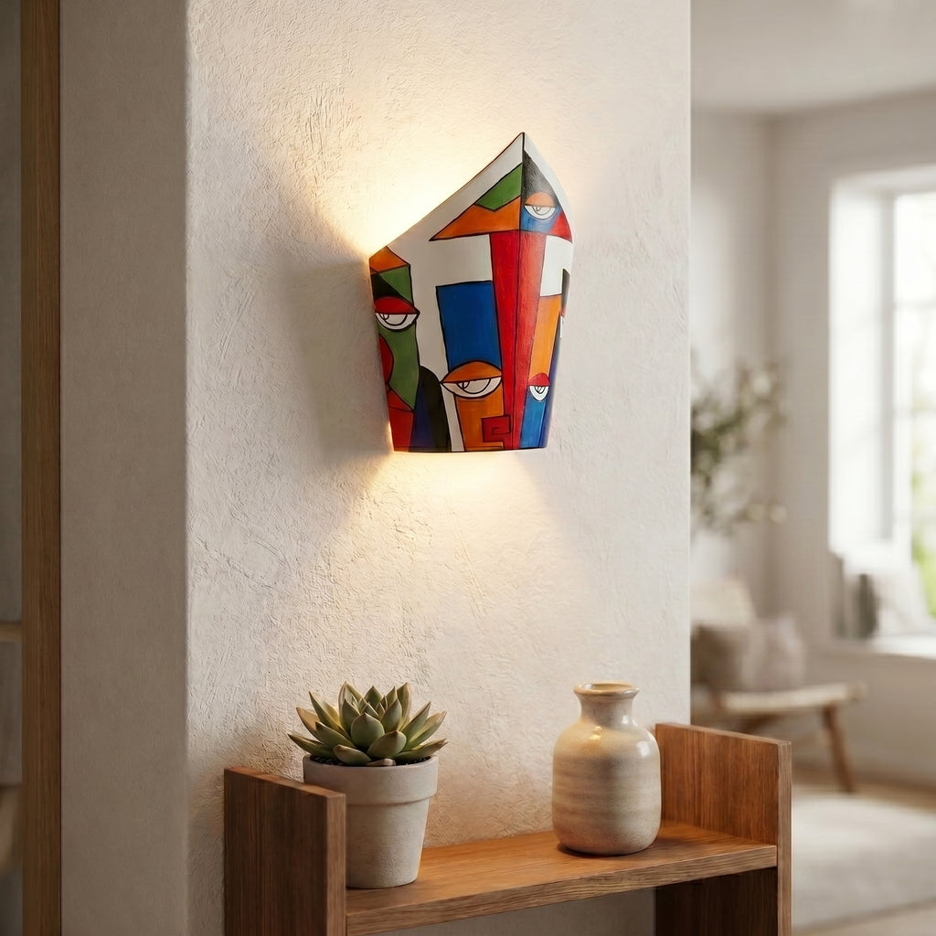 Abstract Art Wall Sconce Lamp Handcrafted