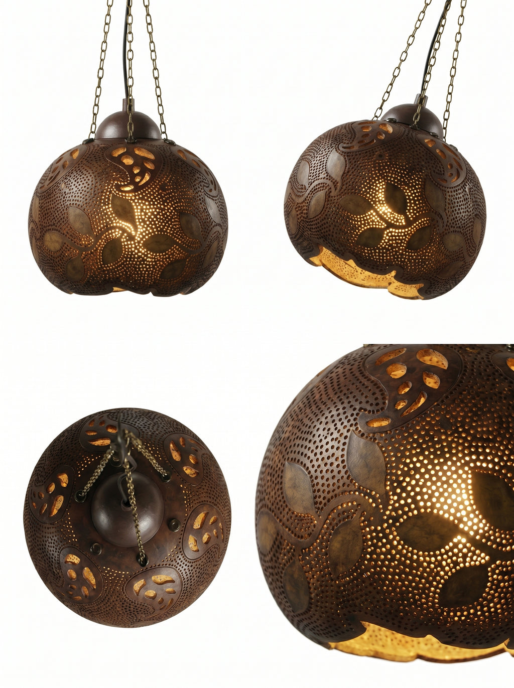 Coconut Shell Hanging Lamp Handcrafted