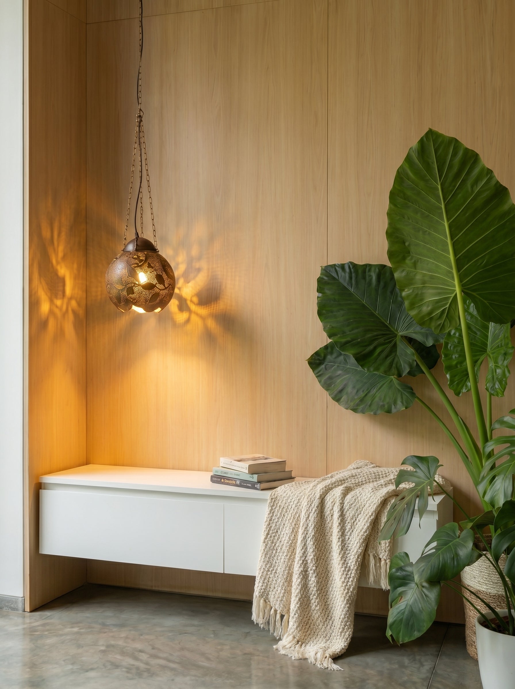 Coconut Shell Hanging Lamp Handcrafted