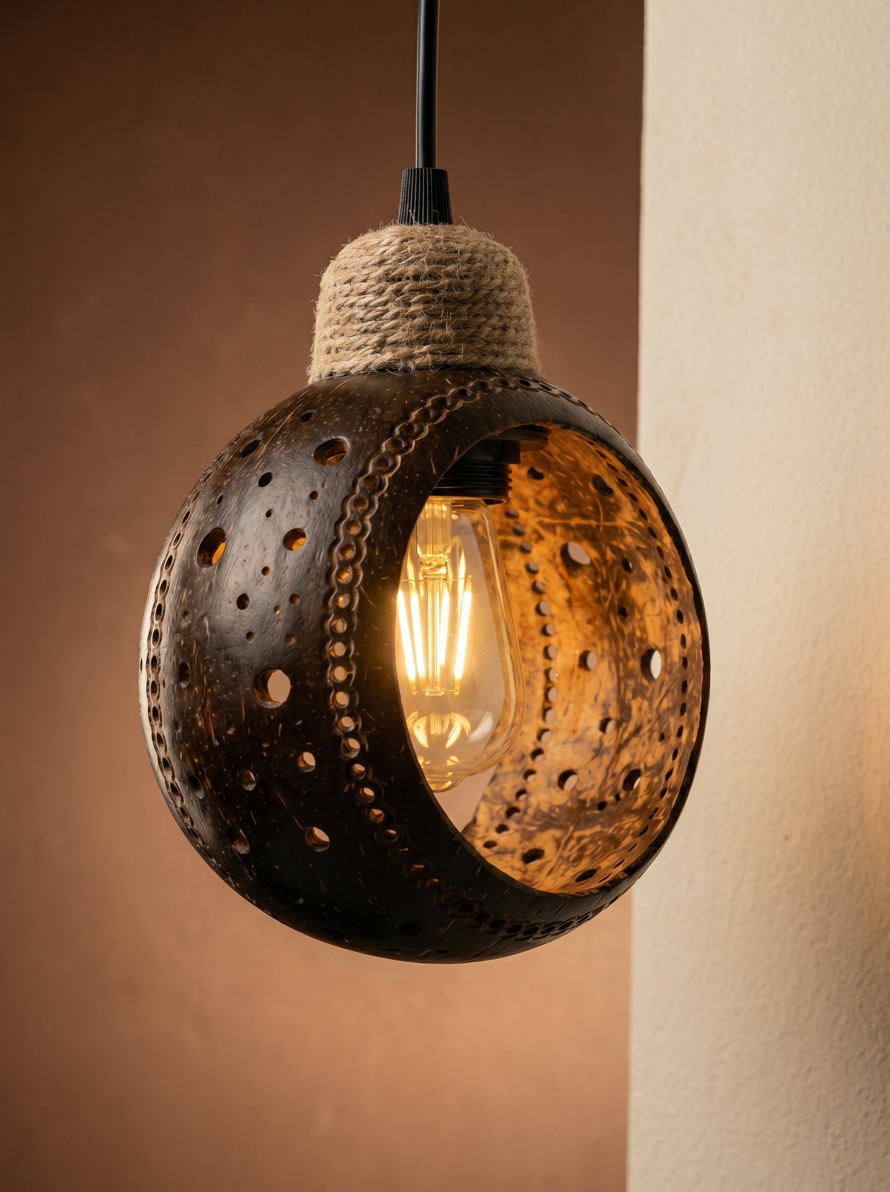 Dotted Ring Cutout Hanging Light Handcrafted