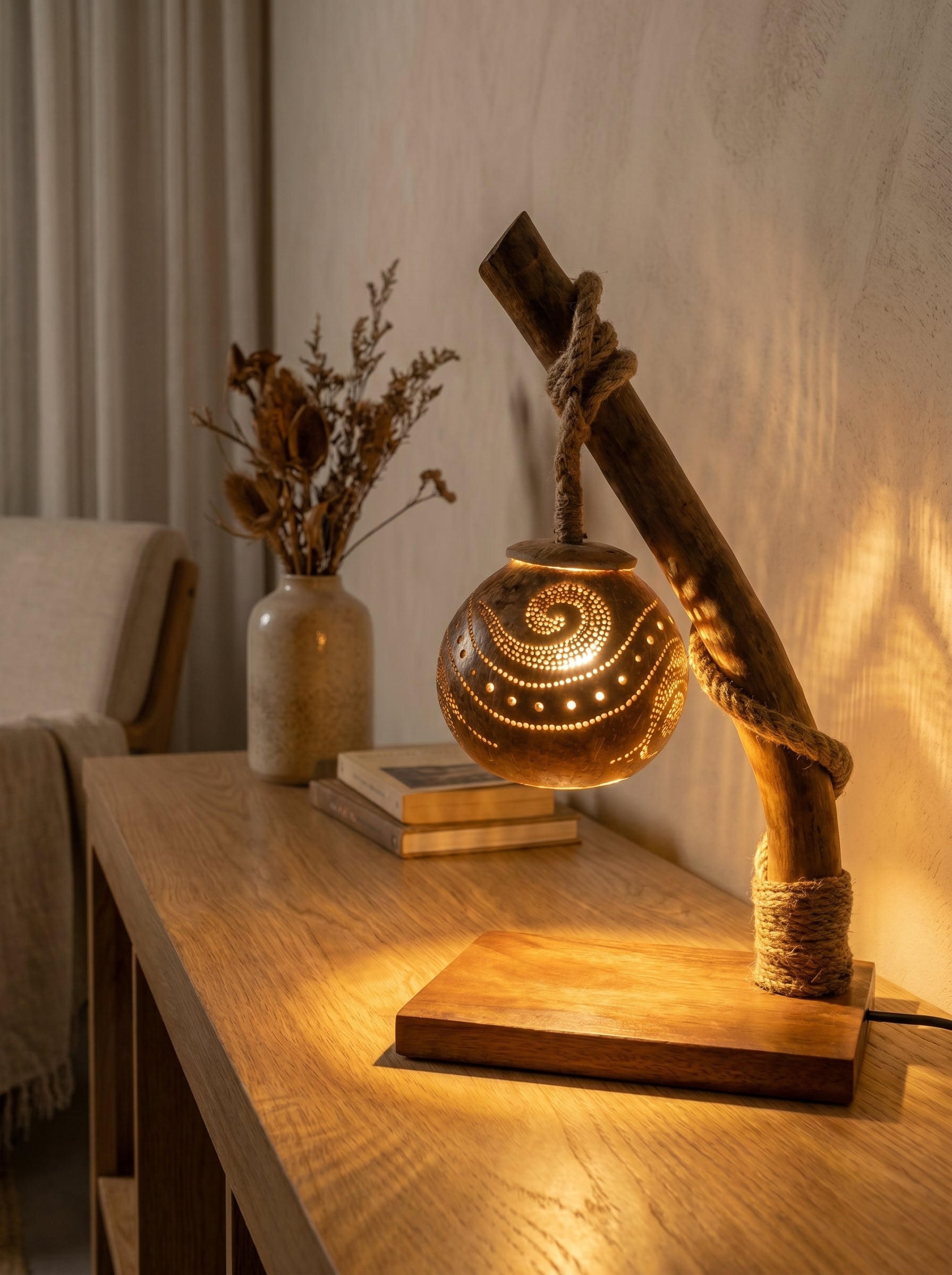 Drift Wood Table Lamp Handcrafted