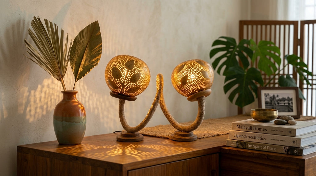 Dual Sphere Table Lamp Handcrafted