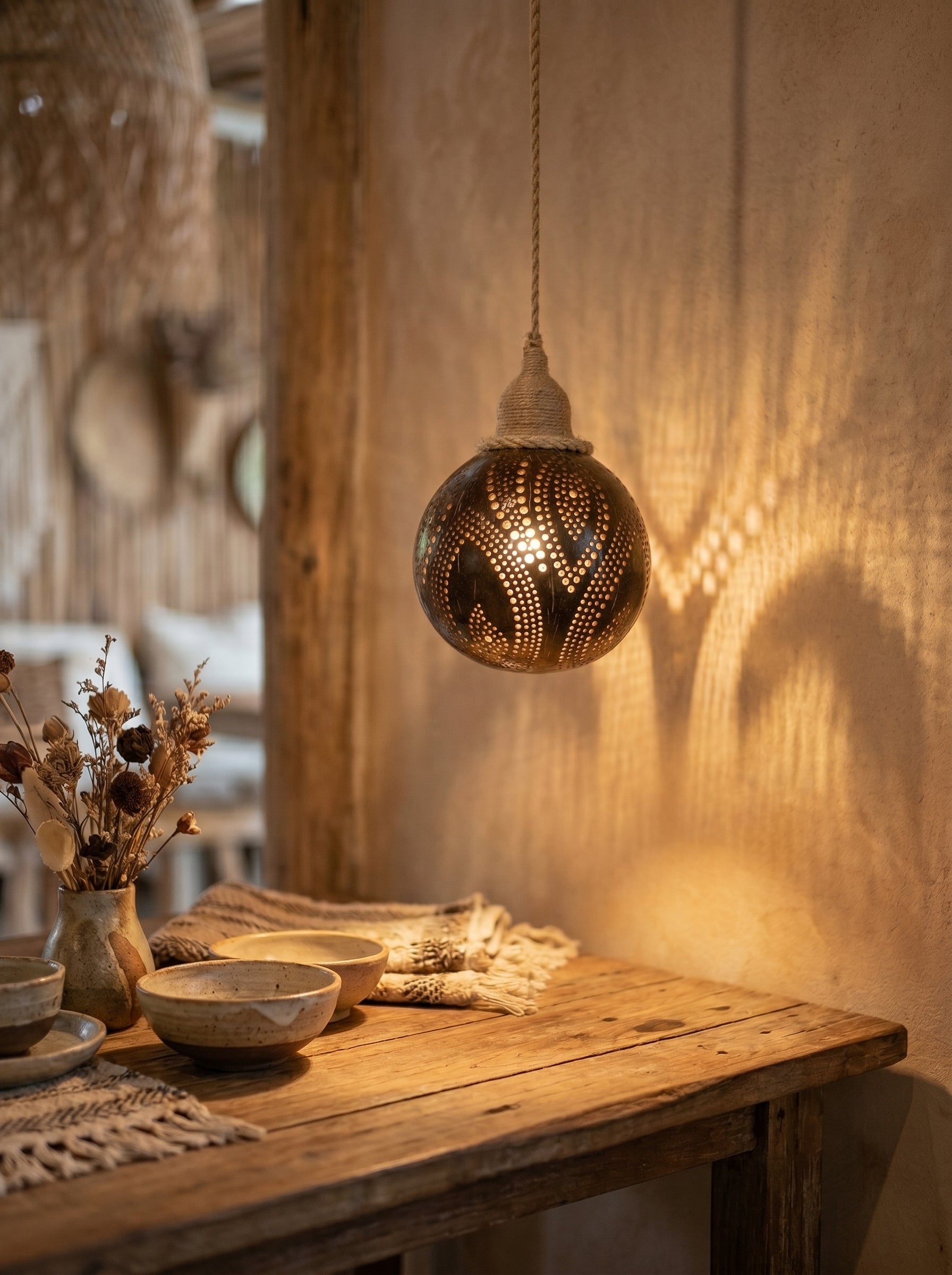 Minimalist Geometric Hanging Lamp Handcrafted