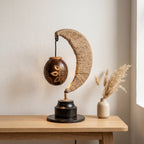 Traditional Half Moon Table Lamp Handcrafted
