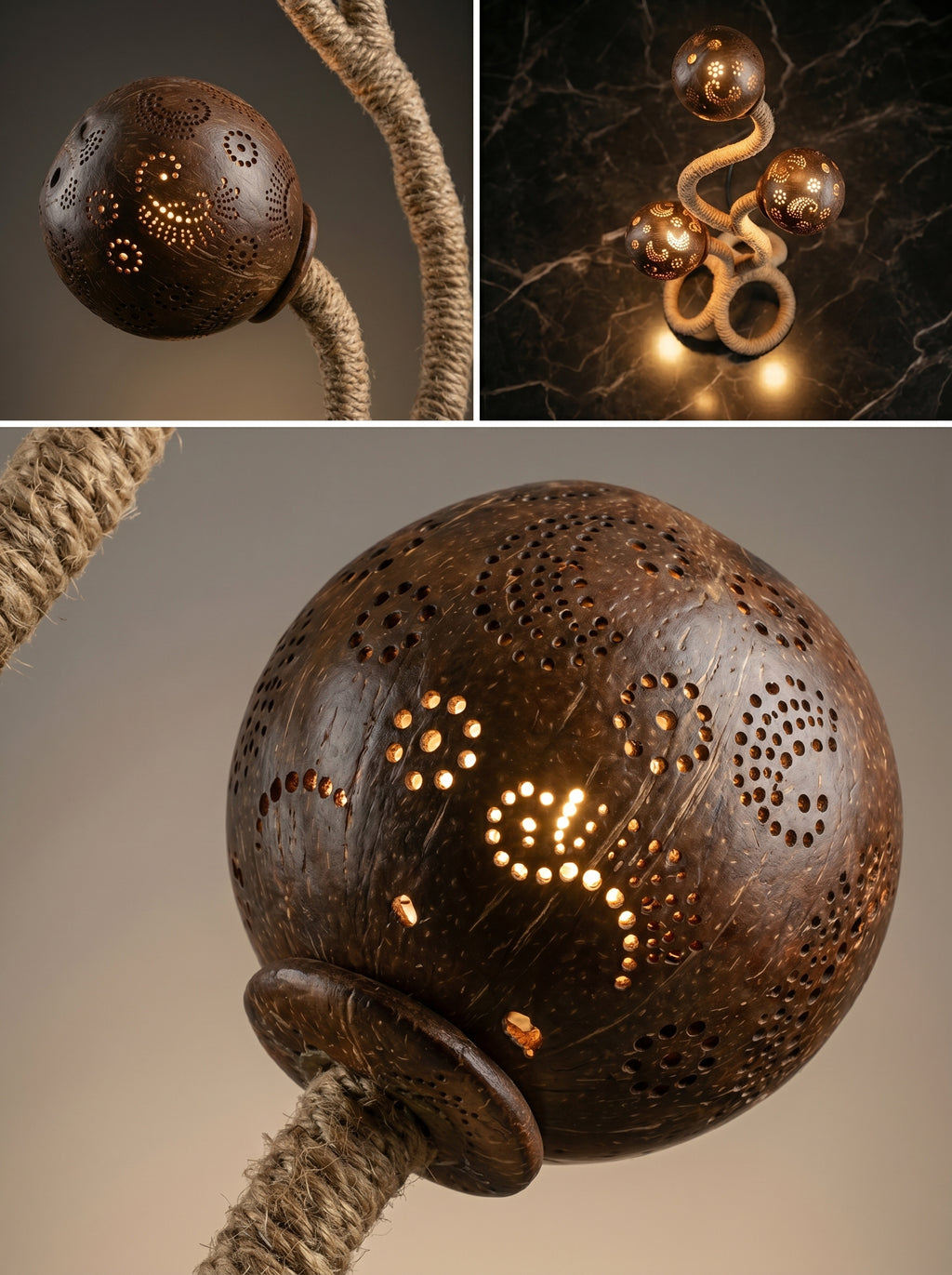 Tropical Serpentine Floor Lamp Handcrafted