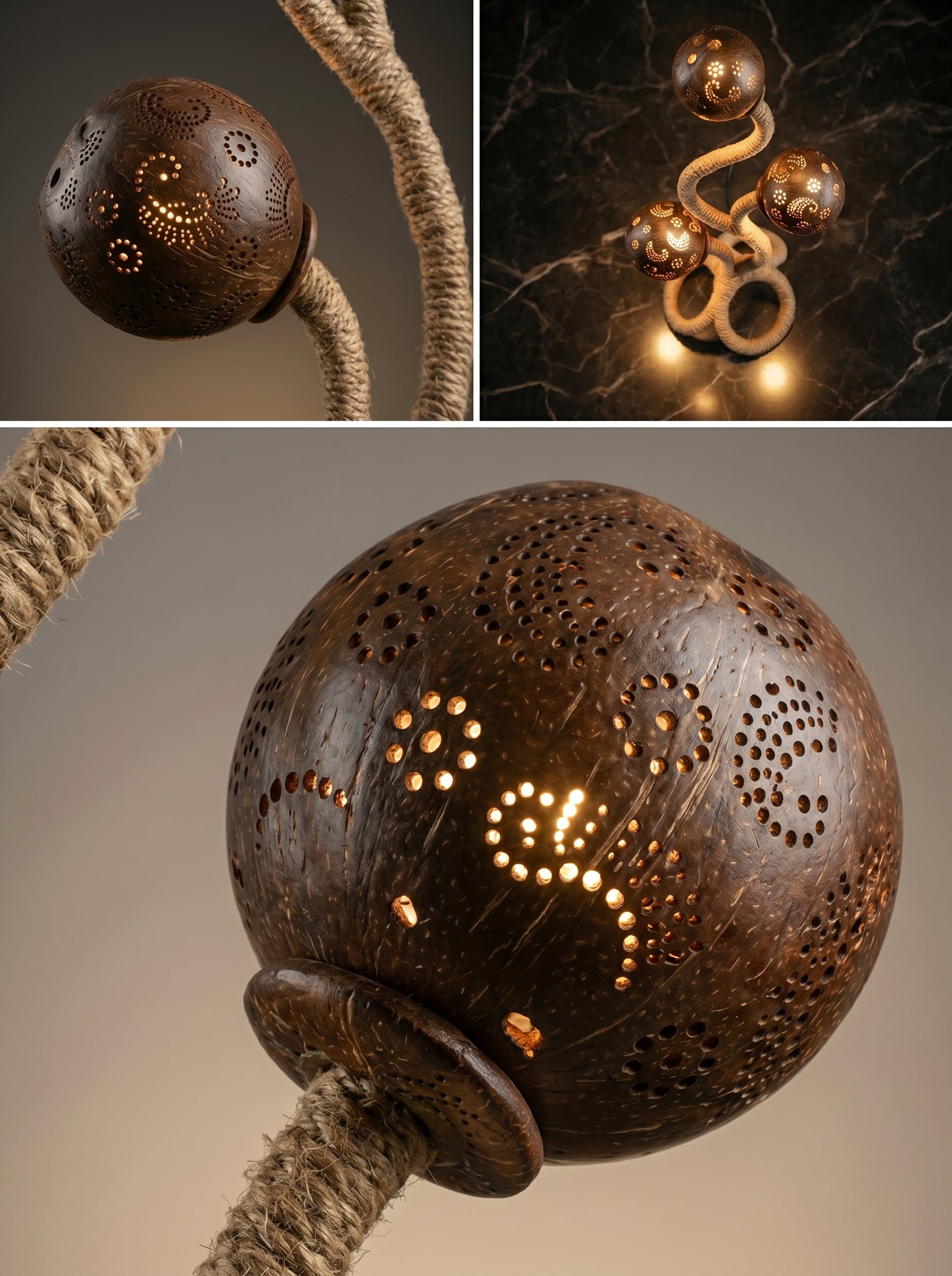 Tropical Serpentine Floor Lamp Handcrafted