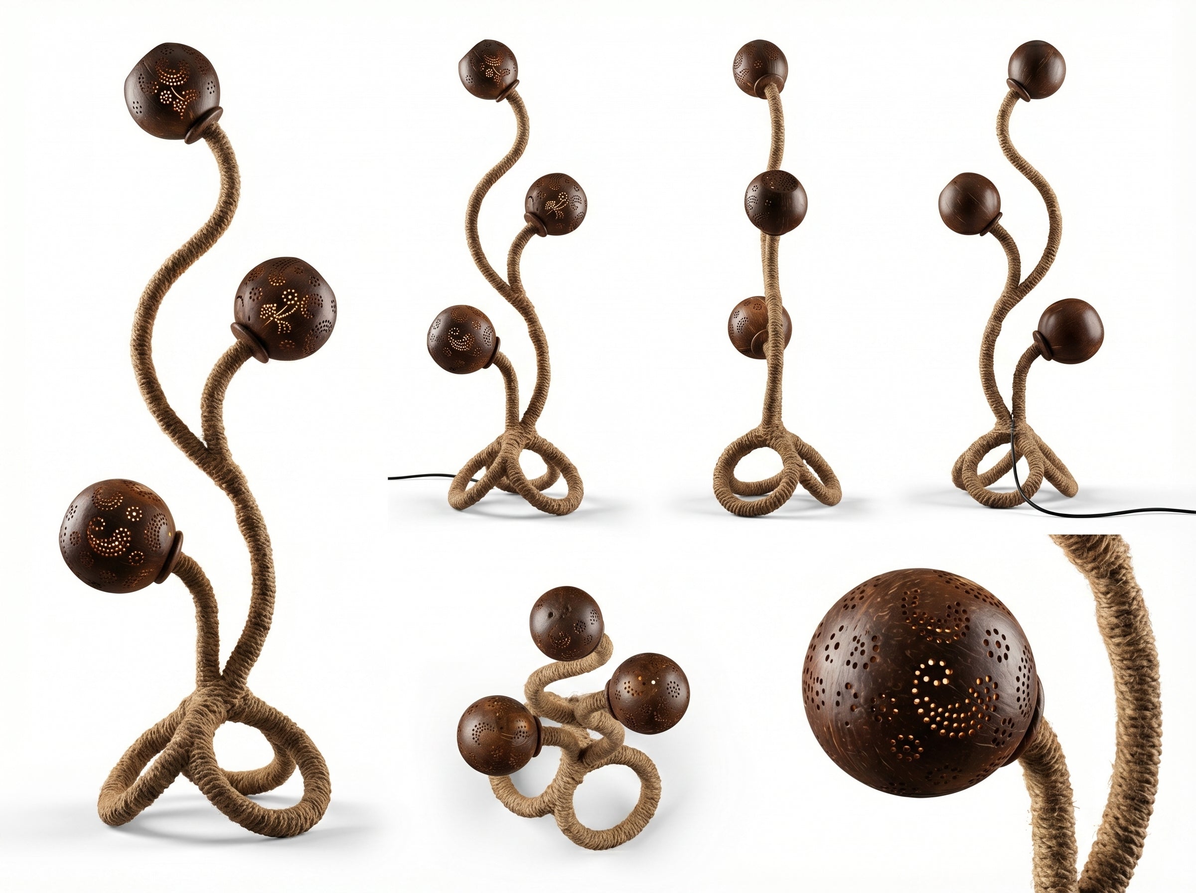 Tropical Serpentine Floor Lamp Handcrafted