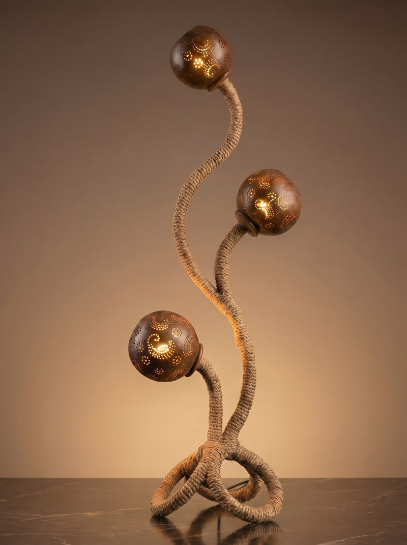 Tropical Serpentine Floor Lamp Handcrafted